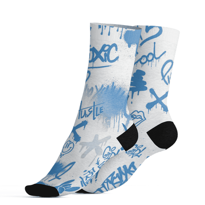 Carolina-Blue-Univercitii-17s-Socks-Match-Graffiti-King-3D-Doodle-Style