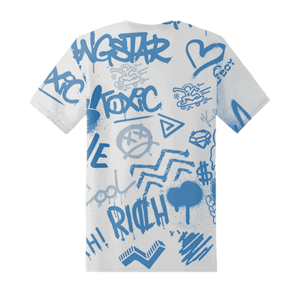 Carolina-Blue-Univercitii-17s-T-Shirt-Match-Graffiti-King-3D-Doodle-Style