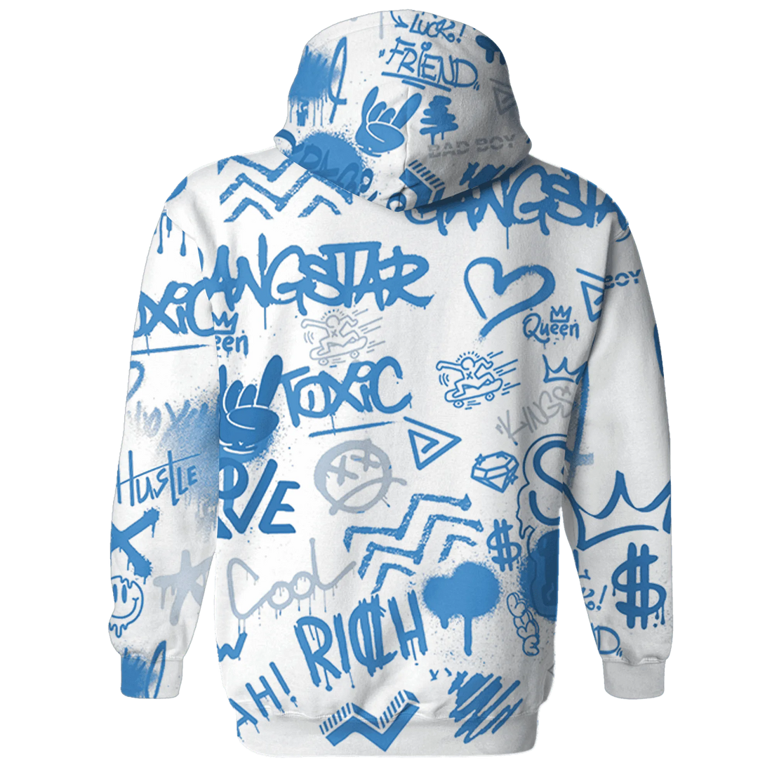 Carolina-Blue-Univercitii-17s-Hoodie-Match-Graffiti-King-3D-Doodle-Style