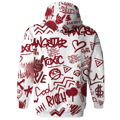 High 85 Metallic Burgundy 1s Hoodie Match Graffiti King 3D All-Over Print Doodle Style - NastyJamz