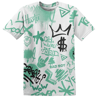 High OG Green Glow 1s T Shirt Match Graffiti King 3D All-Over Print Doodle Style - NastyJamz