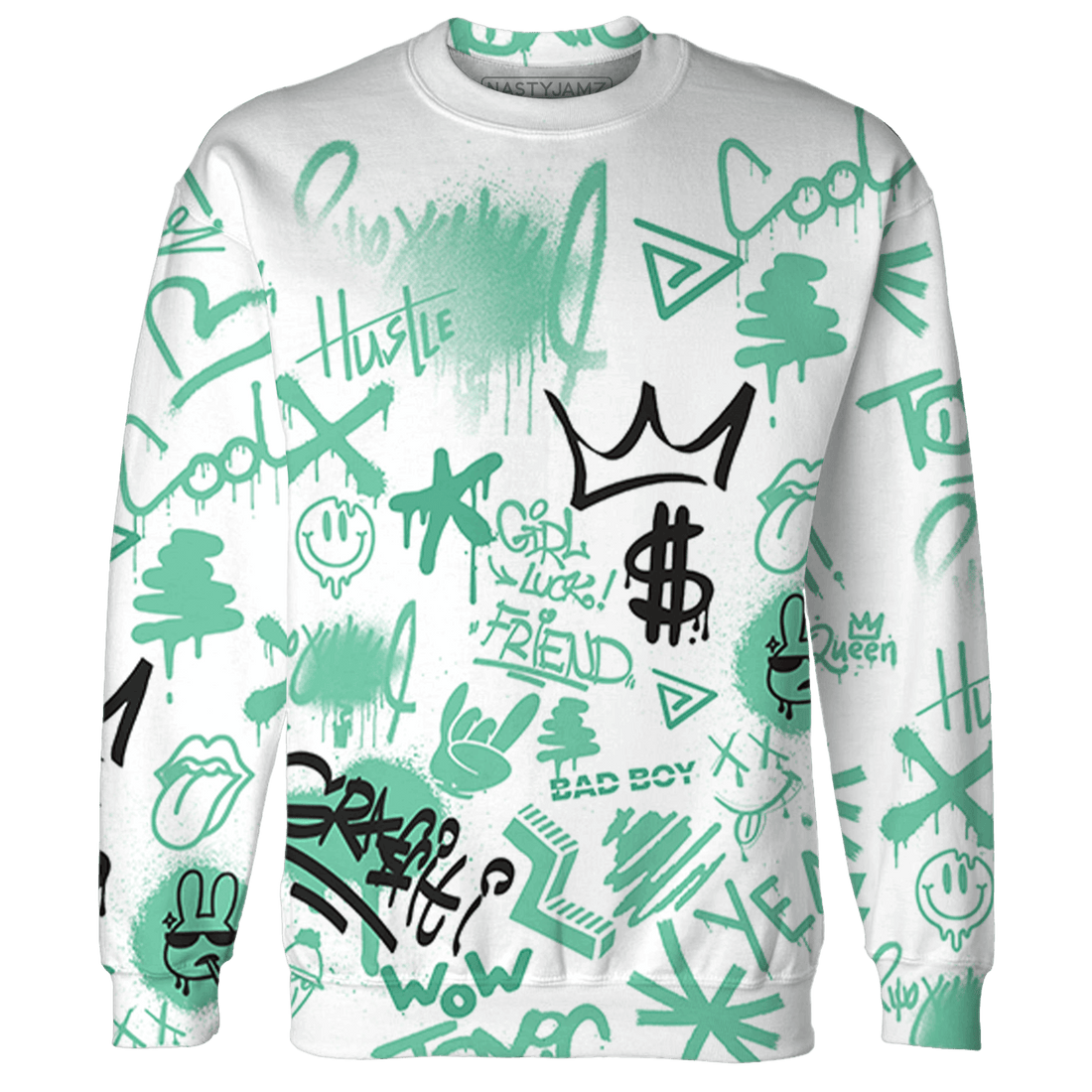 High OG Green Glow 1s Hoodie Match Graffiti King 3D All-Over Print - NastyJamz