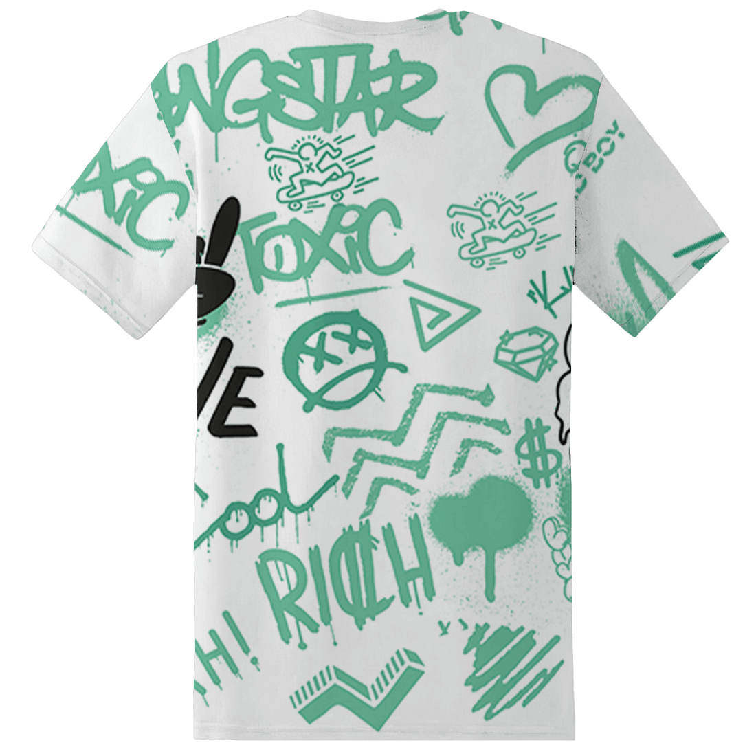 High OG Green Glow 1s T Shirt Match Graffiti King 3D All-Over Print Doodle Style - NastyJamz