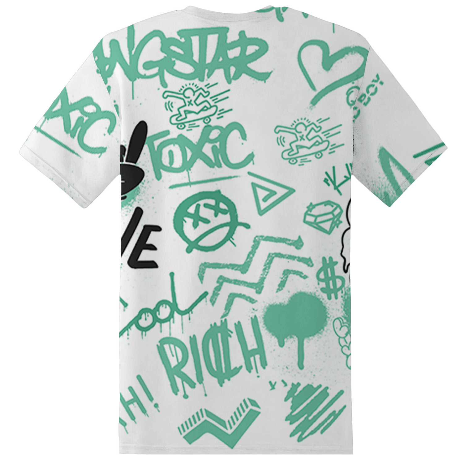 High OG Green Glow 1s T Shirt Match Graffiti King 3D All-Over Print Doodle Style - NastyJamz