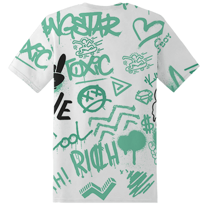 High OG Green Glow 1s T Shirt Match Graffiti King 3D All-Over Print Doodle Style - NastyJamz