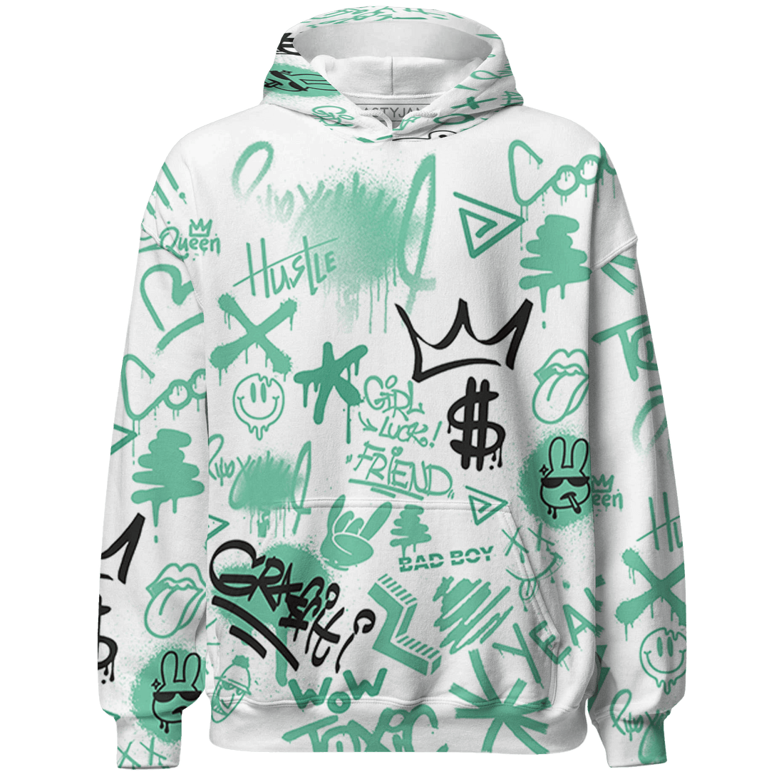 High OG Green Glow 1s Sweatshirt Match Graffiti King 3D All-Over Print - NastyJamz
