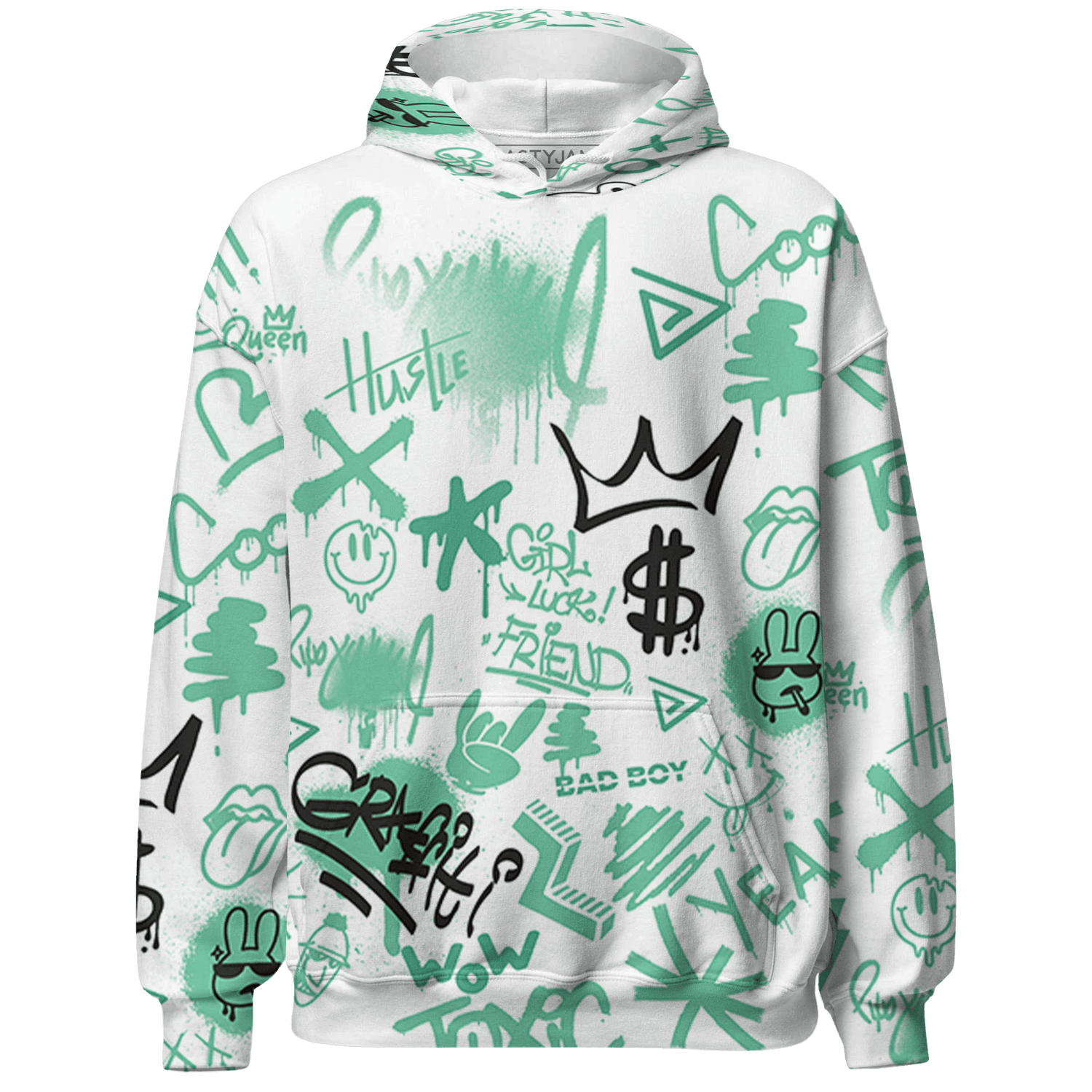 High OG Green Glow 1s Sweatshirt Match Graffiti King 3D All-Over Print - NastyJamz
