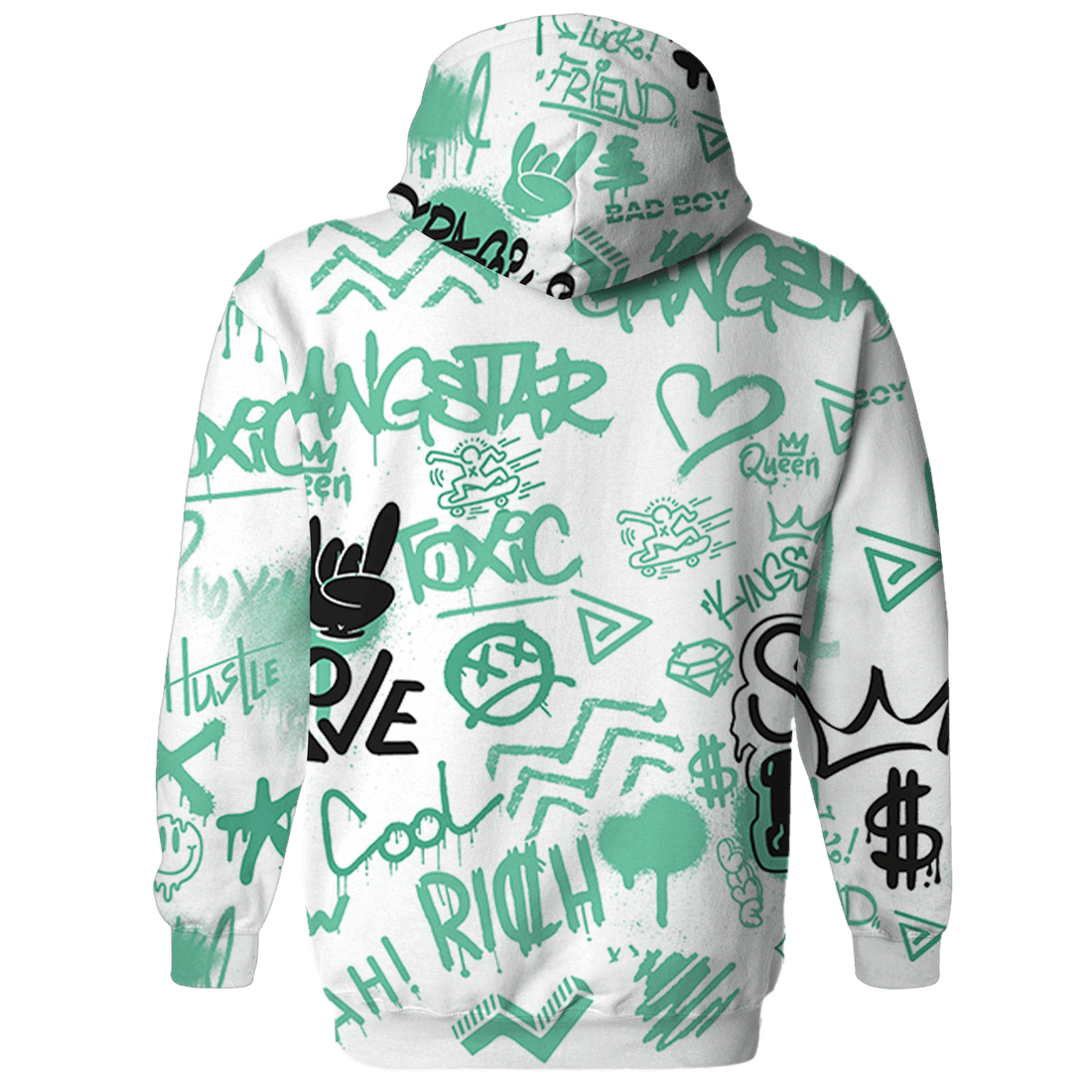 High OG Green Glow 1s Sweatshirt Match Graffiti King 3D All-Over Print - NastyJamz