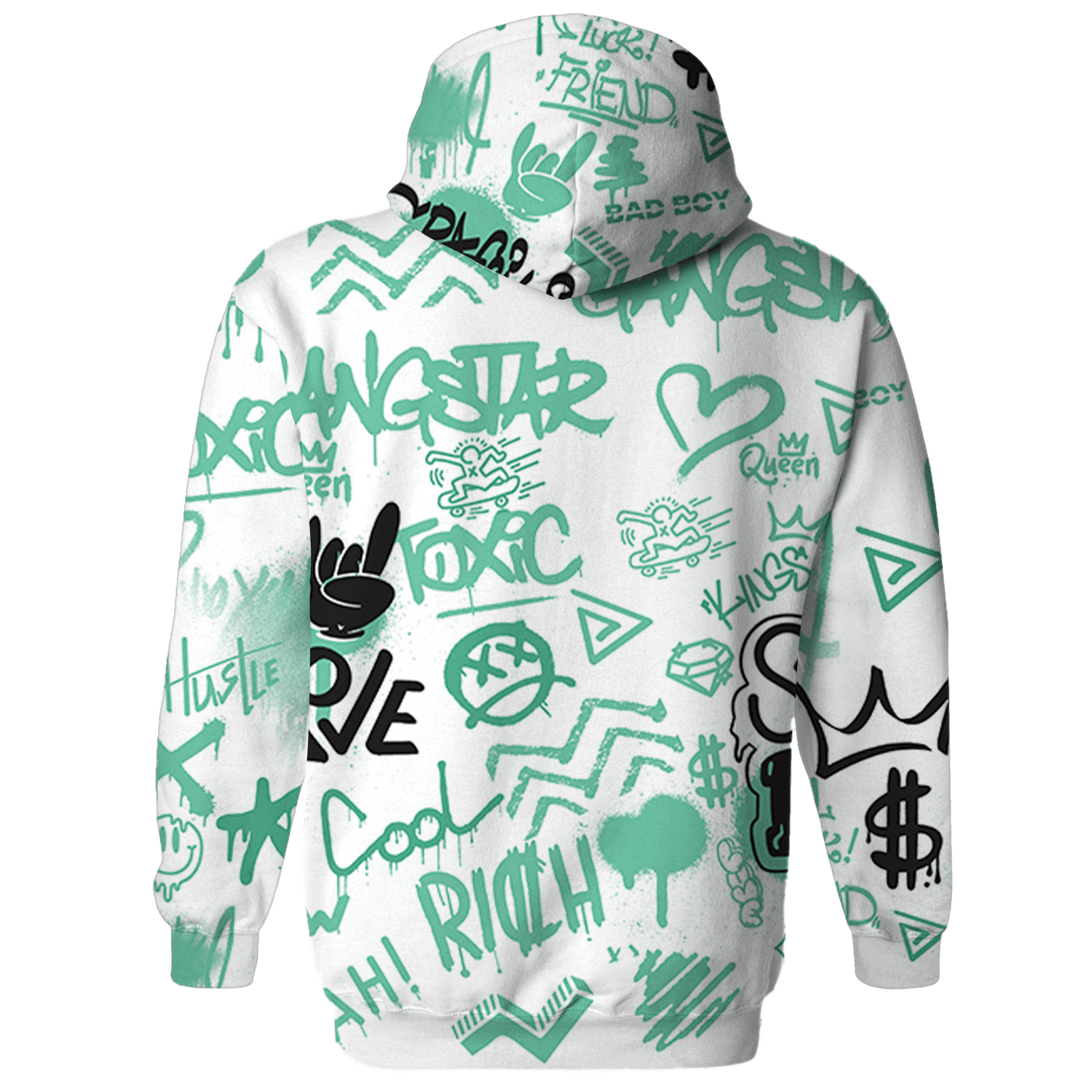 High OG Green Glow 1s Sweatshirt Match Graffiti King 3D All-Over Print - NastyJamz