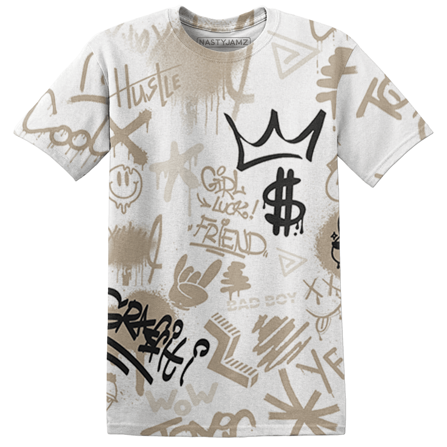 Latte 1s T Shirt Match Graffiti King 3D All-Over Print Doodle Style - NastyJamz