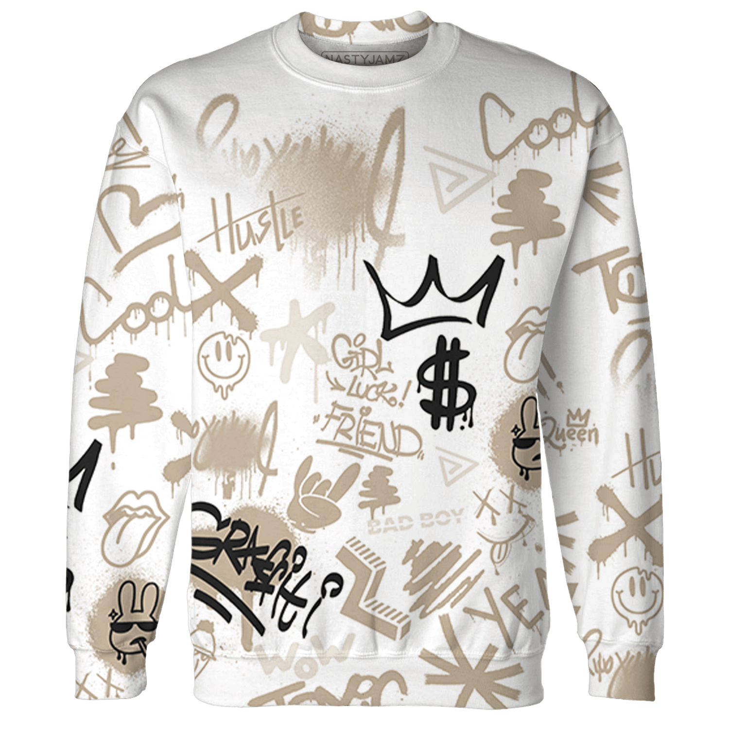 Latte 1s Hoodie Match Graffiti King 3D All-Over Print - NastyJamz