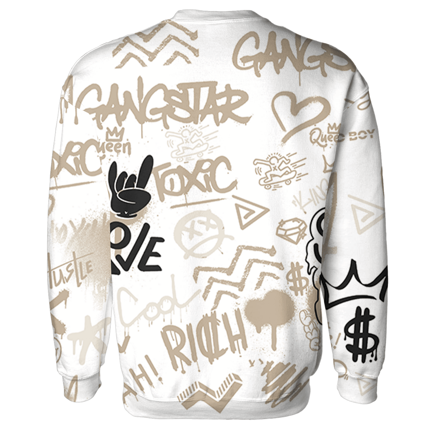 Latte 1s Hoodie Match Graffiti King 3D All-Over Print - NastyJamz