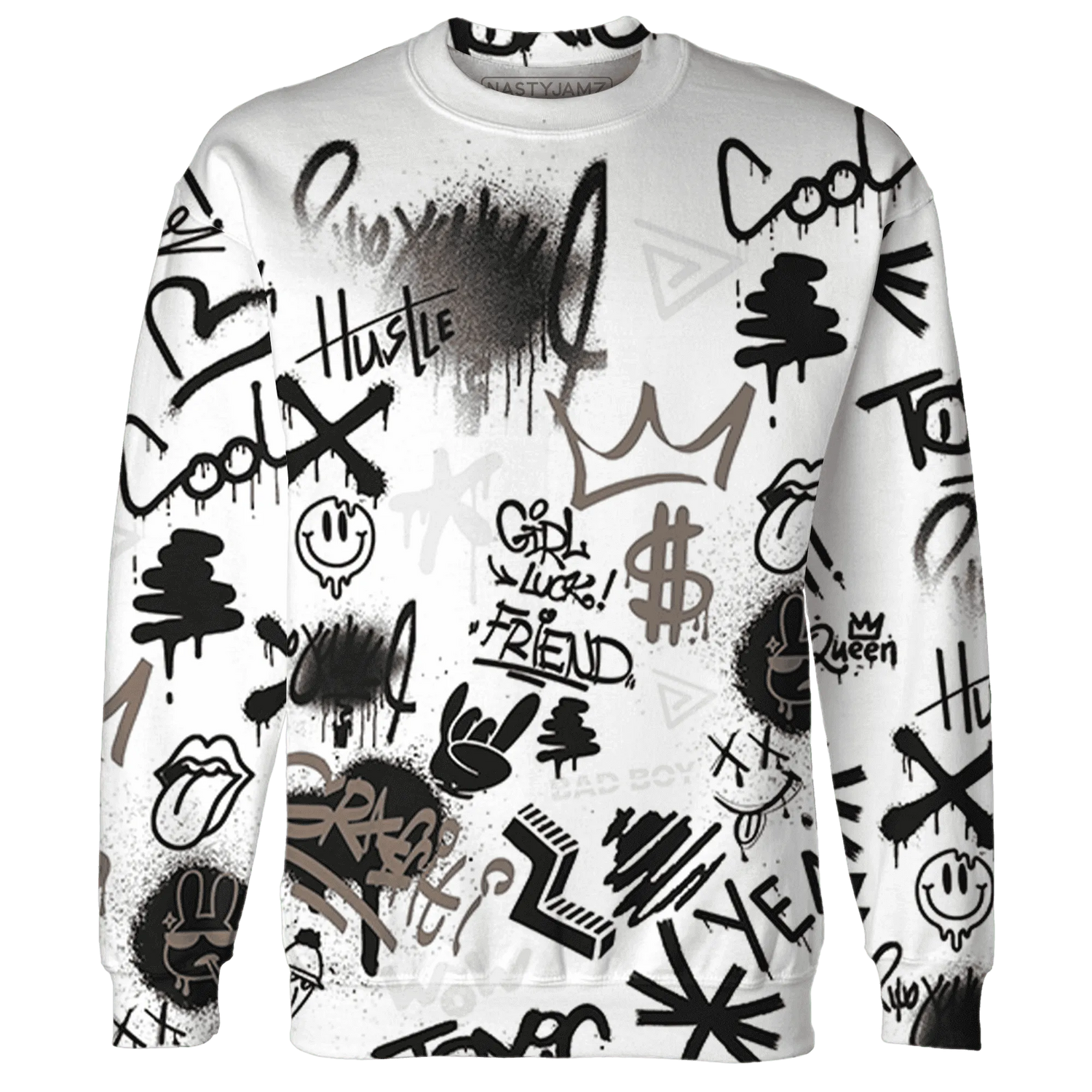 Low-Mocha-1s-Sweatshirt-Match-Graffiti-King-3D-Doodle-Style