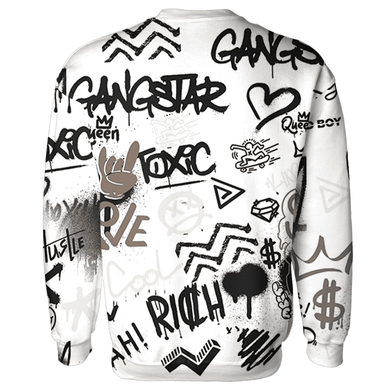 Low-Mocha-1s-Sweatshirt-Match-Graffiti-King-3D-Doodle-Style
