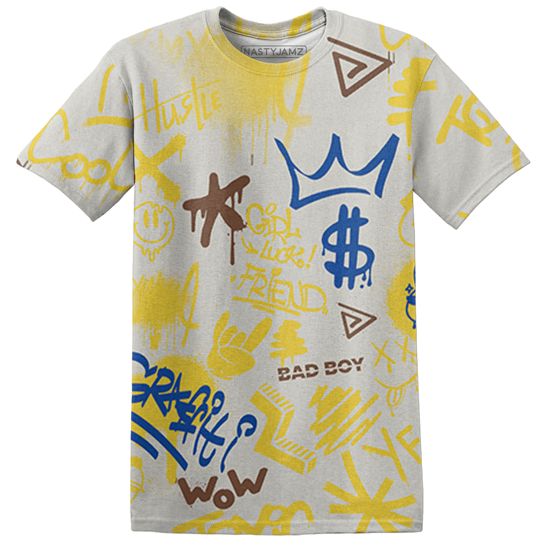 Low OG Canary TVSC 1s T Shirt Match Graffiti King 3D All-Over Print Doodle Style - NastyJamz