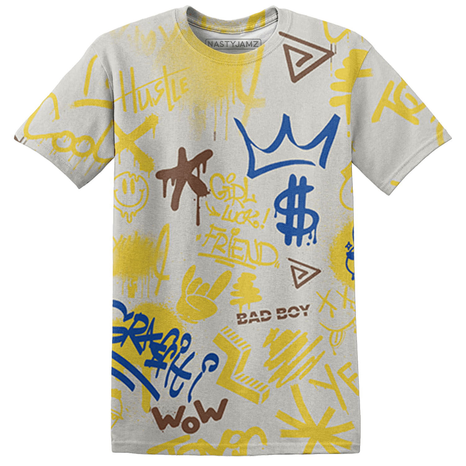 Low OG Canary TVSC 1s T Shirt Match Graffiti King 3D All-Over Print Doodle Style - NastyJamz