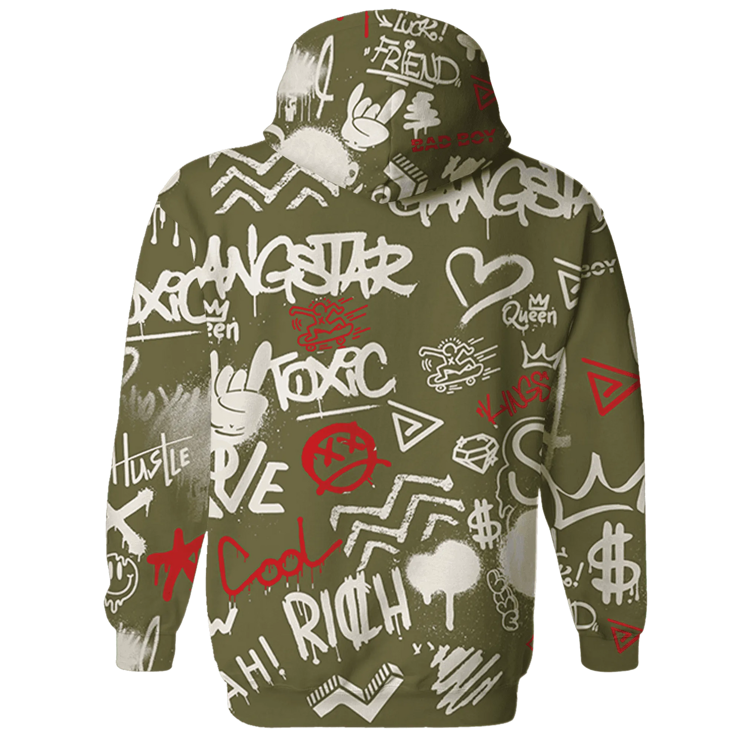 Medium-Olive-1s-Hoodie-Match-Graffiti-King-3D-Doodle-Style