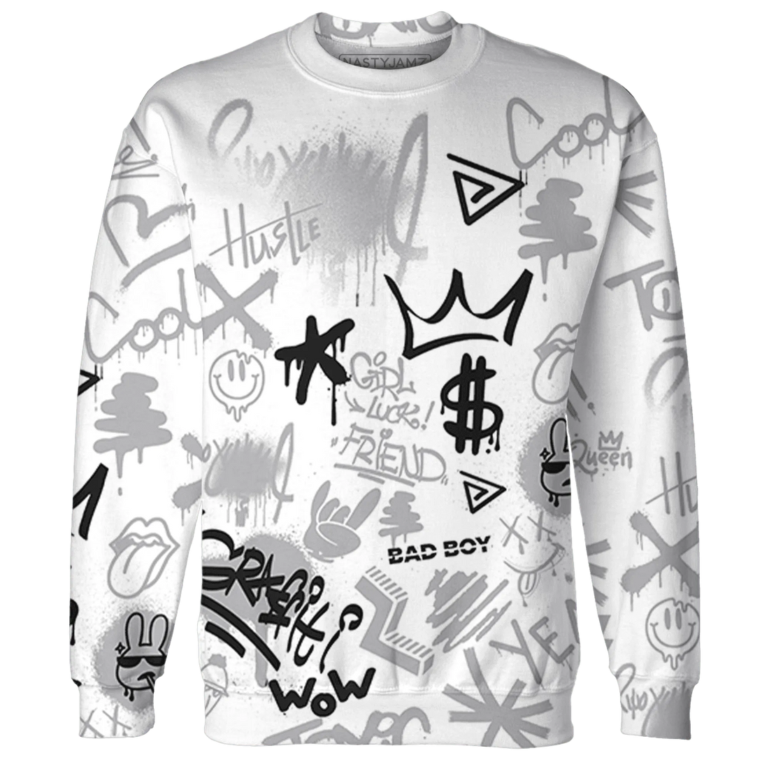 Wolf-Grey-1s-Sweatshirt-Match-Graffiti-King-3D-Doodle-Style