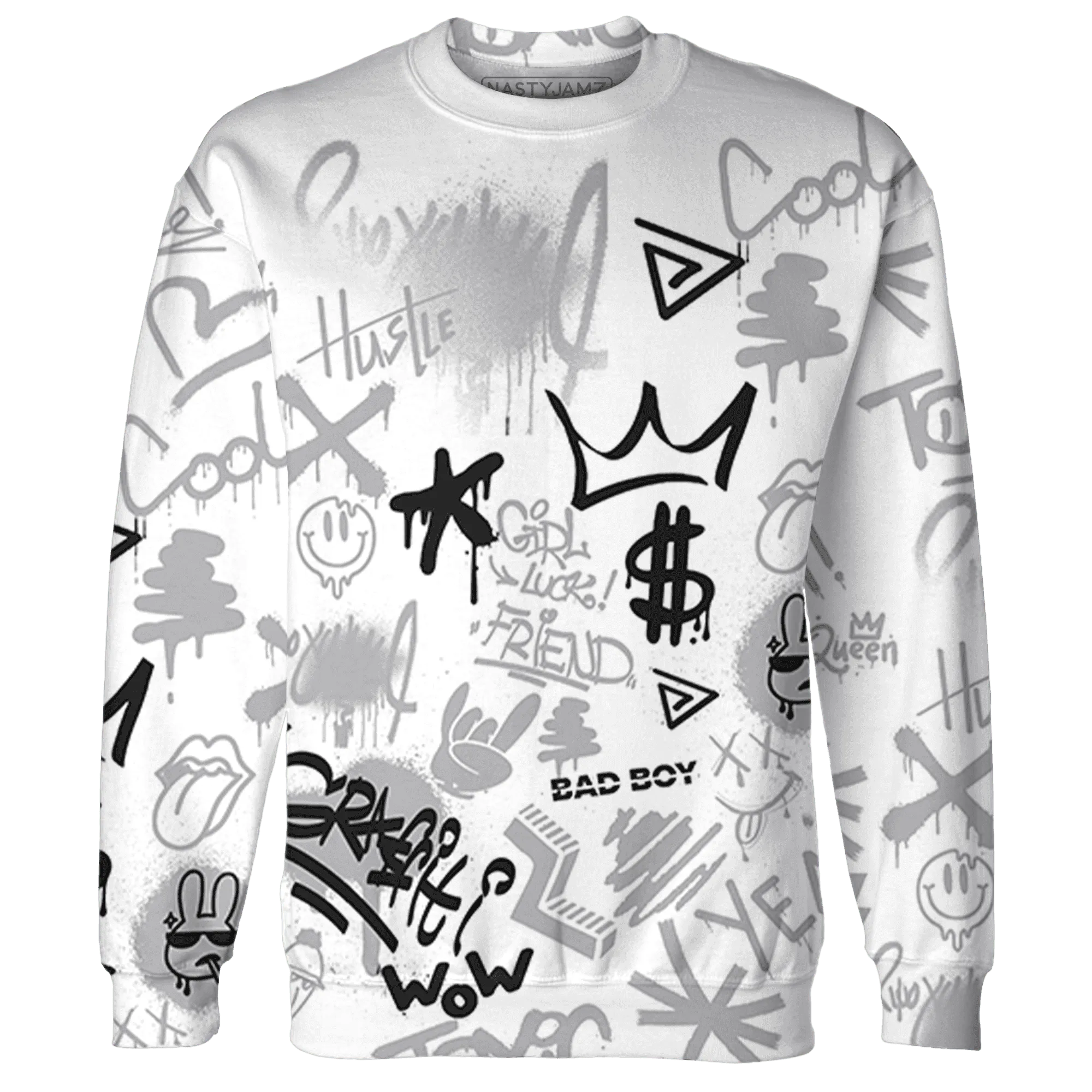 Wolf-Grey-1s-Sweatshirt-Match-Graffiti-King-3D-Doodle-Style