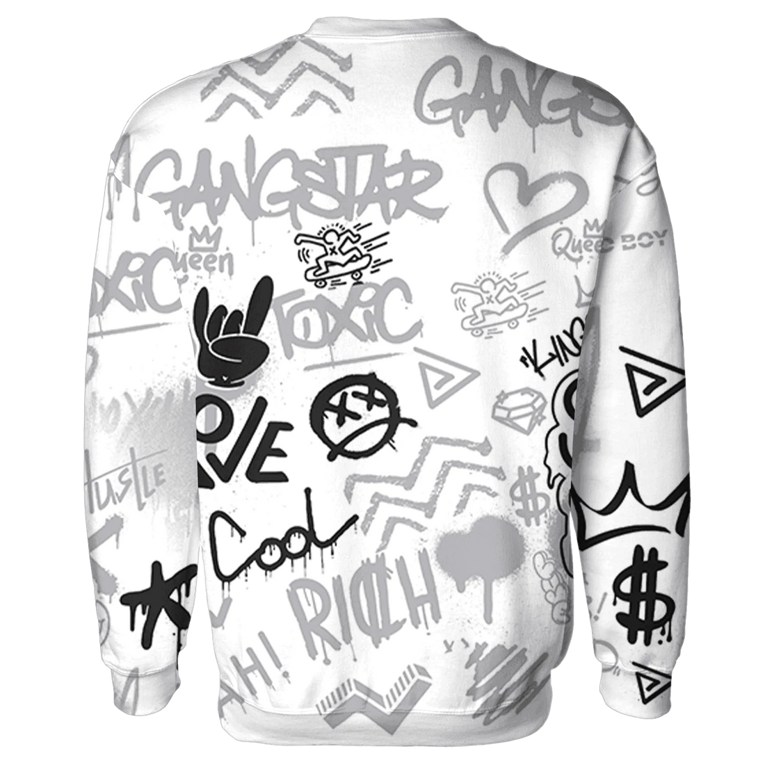 Wolf-Grey-1s-Sweatshirt-Match-Graffiti-King-3D-Doodle-Style