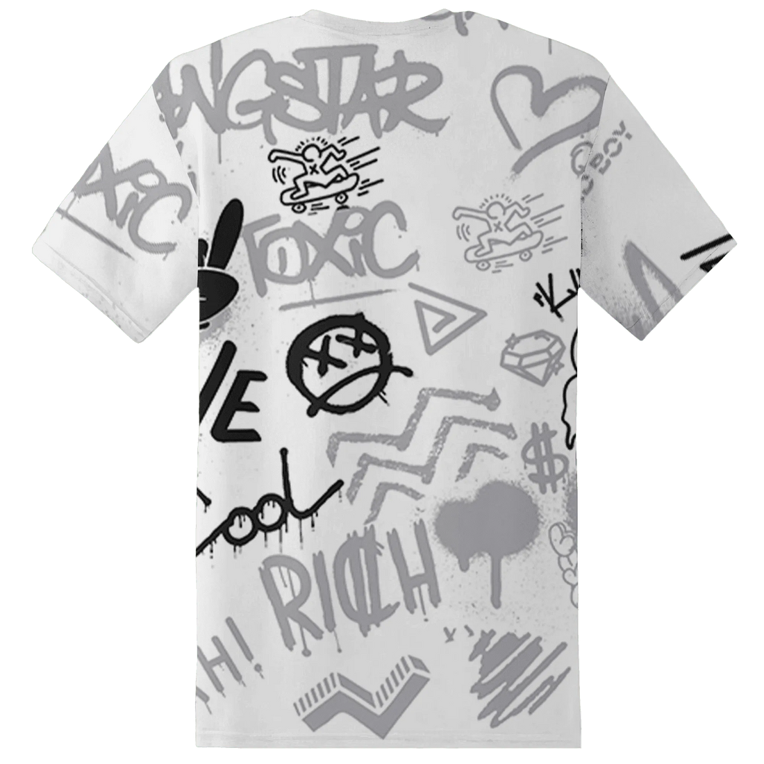 Wolf-Grey-1s-T-Shirt-Match-Graffiti-King-3D-Doodle-Style