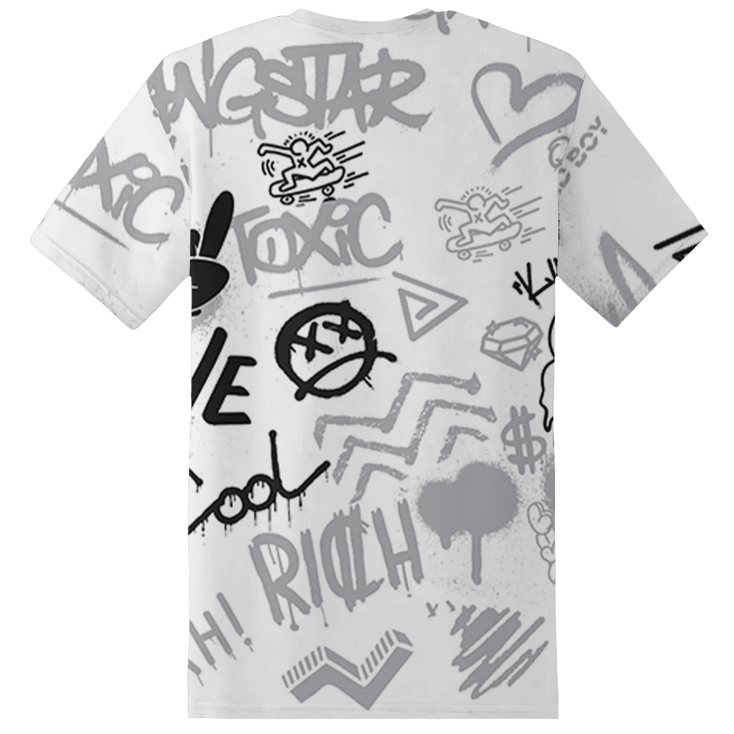 Wolf-Grey-1s-T-Shirt-Match-Graffiti-King-3D-Doodle-Style