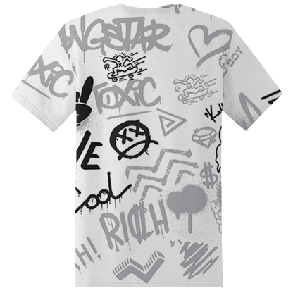 Wolf-Grey-1s-T-Shirt-Match-Graffiti-King-3D-Doodle-Style