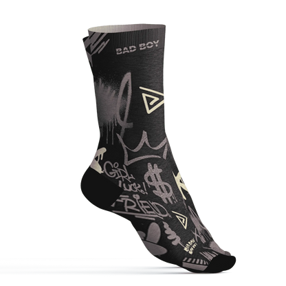 Black-Violet-Ore-3s-Socks-Match-Graffiti-King-3D-Doodle-Style