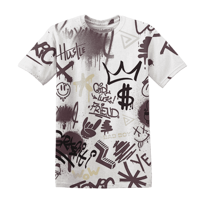 Burgundy-Crush-3s-T-Shirt-Match-Graffiti-King-3D-Doodle-Style