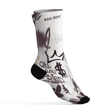 Burgundy-Crush-3s-Socks-Match-Graffiti-King-3D-Doodle-Style