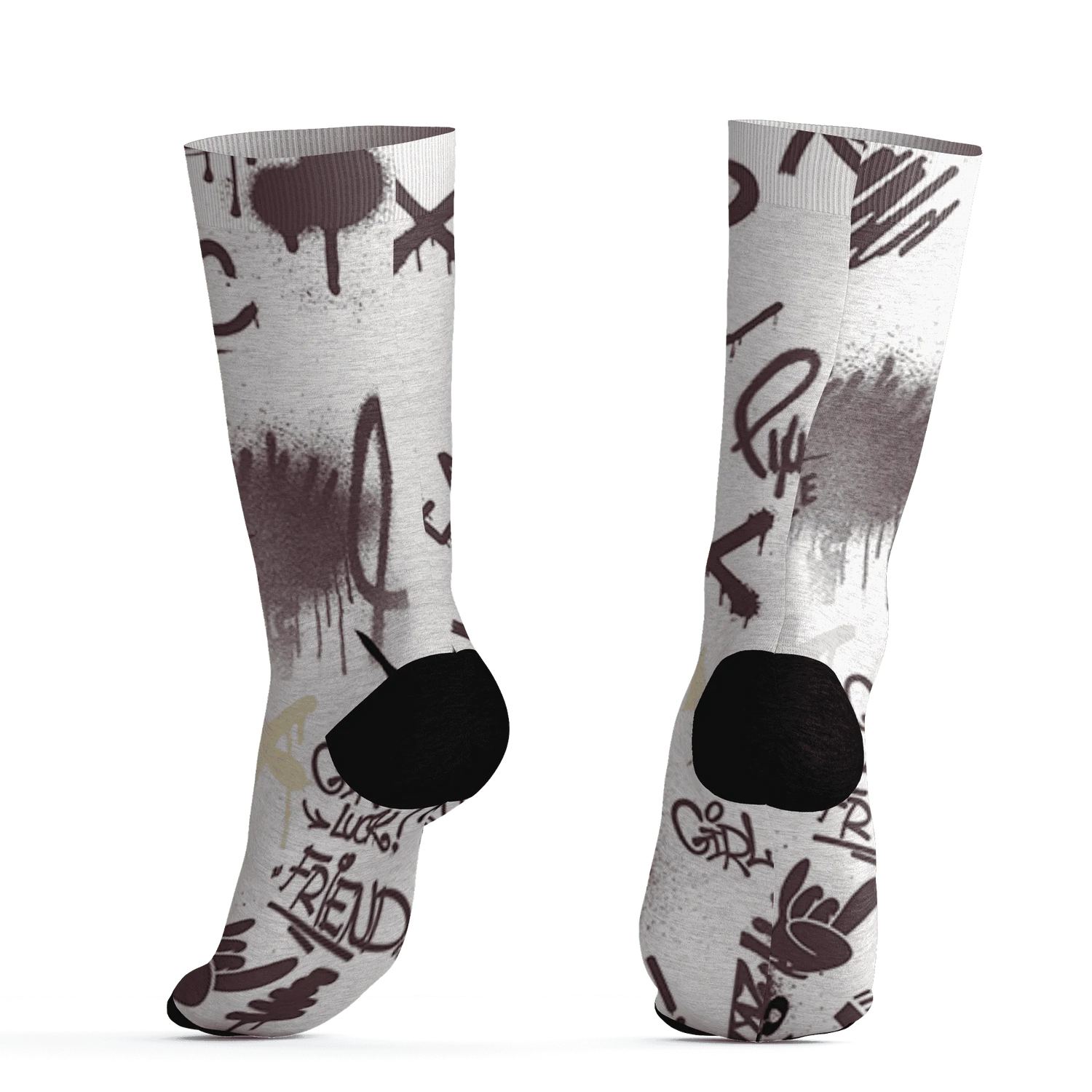 Burgundy-Crush-3s-Socks-Match-Graffiti-King-3D-Doodle-Style