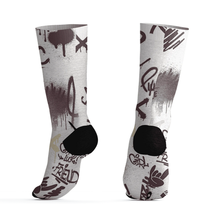 Burgundy-Crush-3s-Socks-Match-Graffiti-King-3D-Doodle-Style