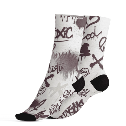 Burgundy-Crush-3s-Socks-Match-Graffiti-King-3D-Doodle-Style