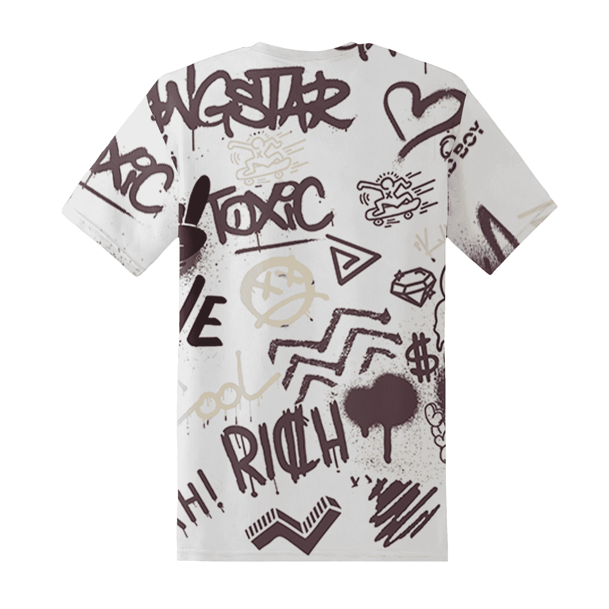 Burgundy-Crush-3s-T-Shirt-Match-Graffiti-King-3D-Doodle-Style