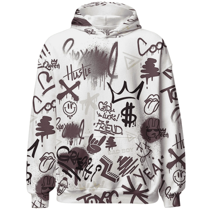 Burgundy-Crush-3s-Hoodie-Match-Graffiti-King-3D-Doodle-Style