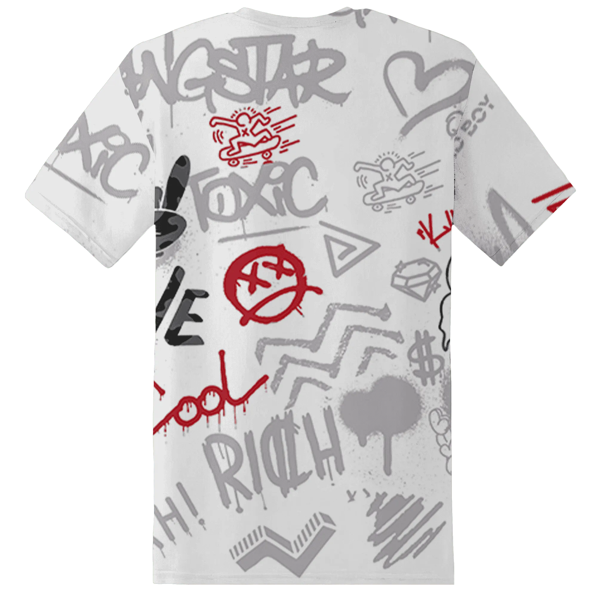 Cement-Grey-3s-T-Shirt-Match-Graffiti-King-3D-Doodle-Style