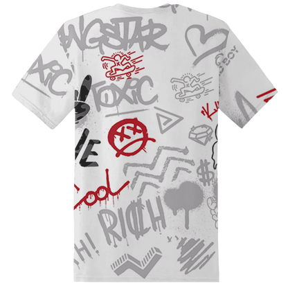 Cement-Grey-3s-T-Shirt-Match-Graffiti-King-3D-Doodle-Style