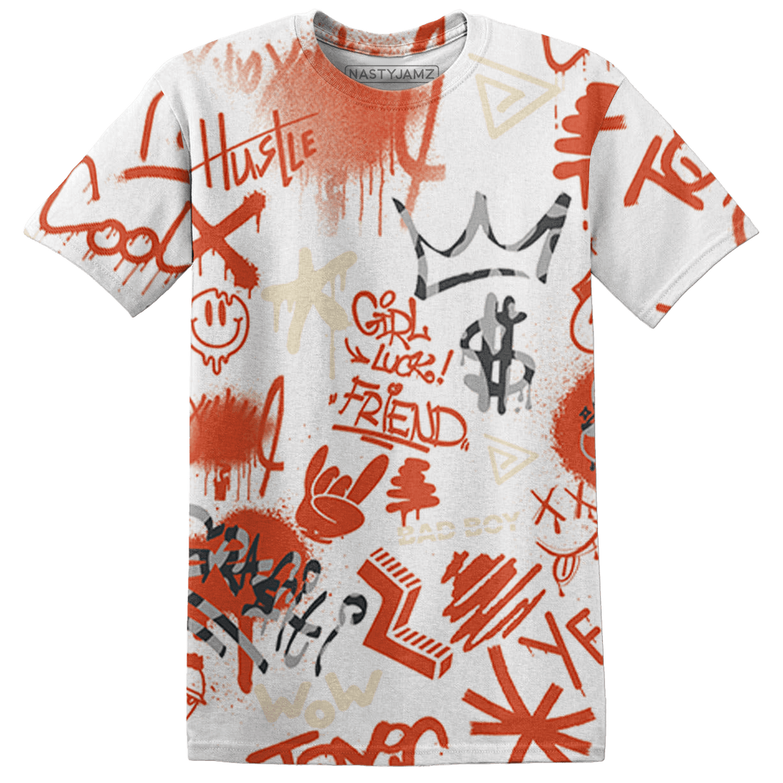 Georgia Peach 3s T Shirt Match Graffiti King 3D All-Over Print Doodle Style - NastyJamz
