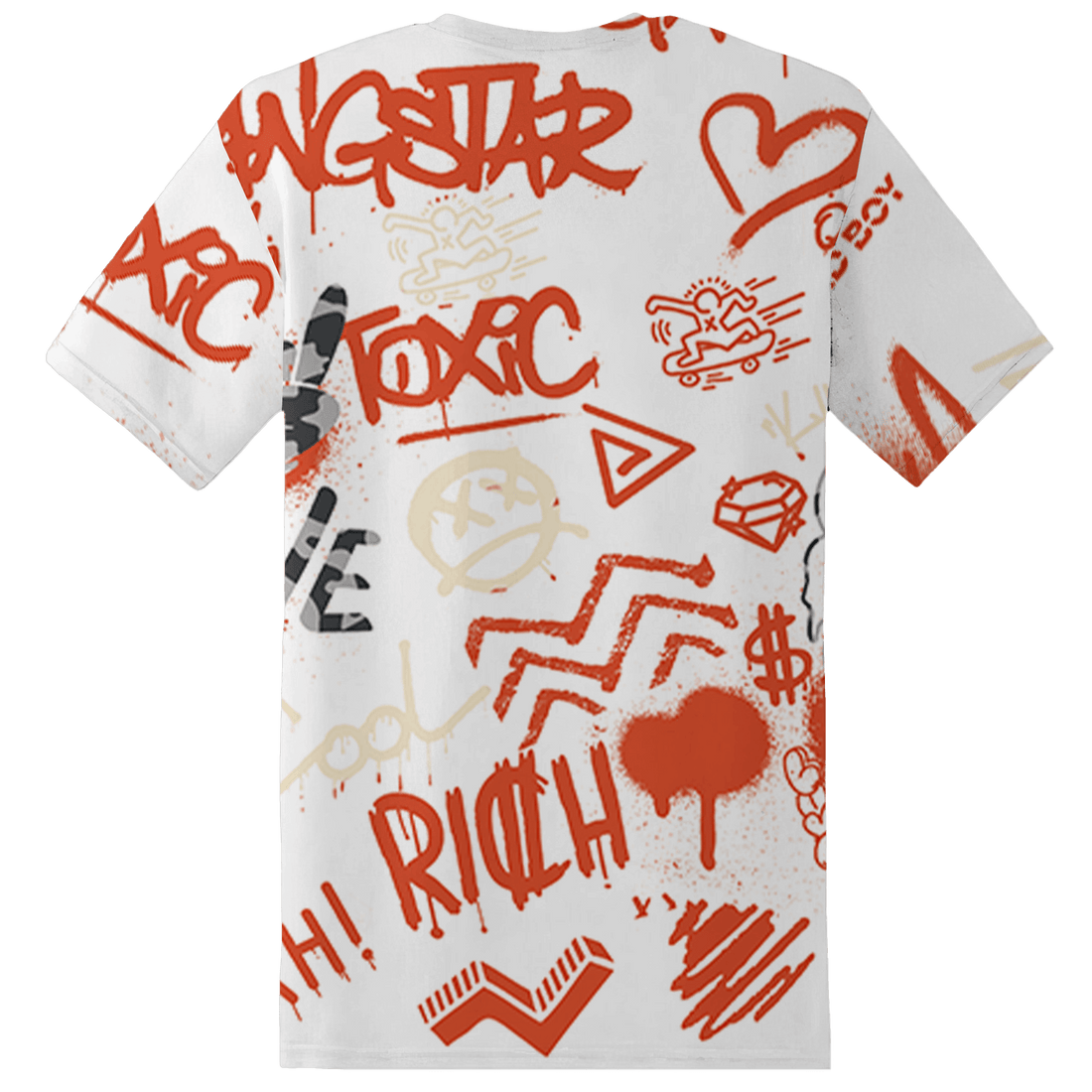 Georgia Peach 3s T Shirt Match Graffiti King 3D All-Over Print Doodle Style - NastyJamz