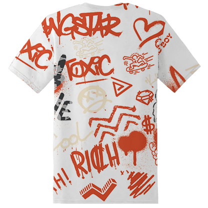 Georgia Peach 3s T Shirt Match Graffiti King 3D All-Over Print Doodle Style - NastyJamz