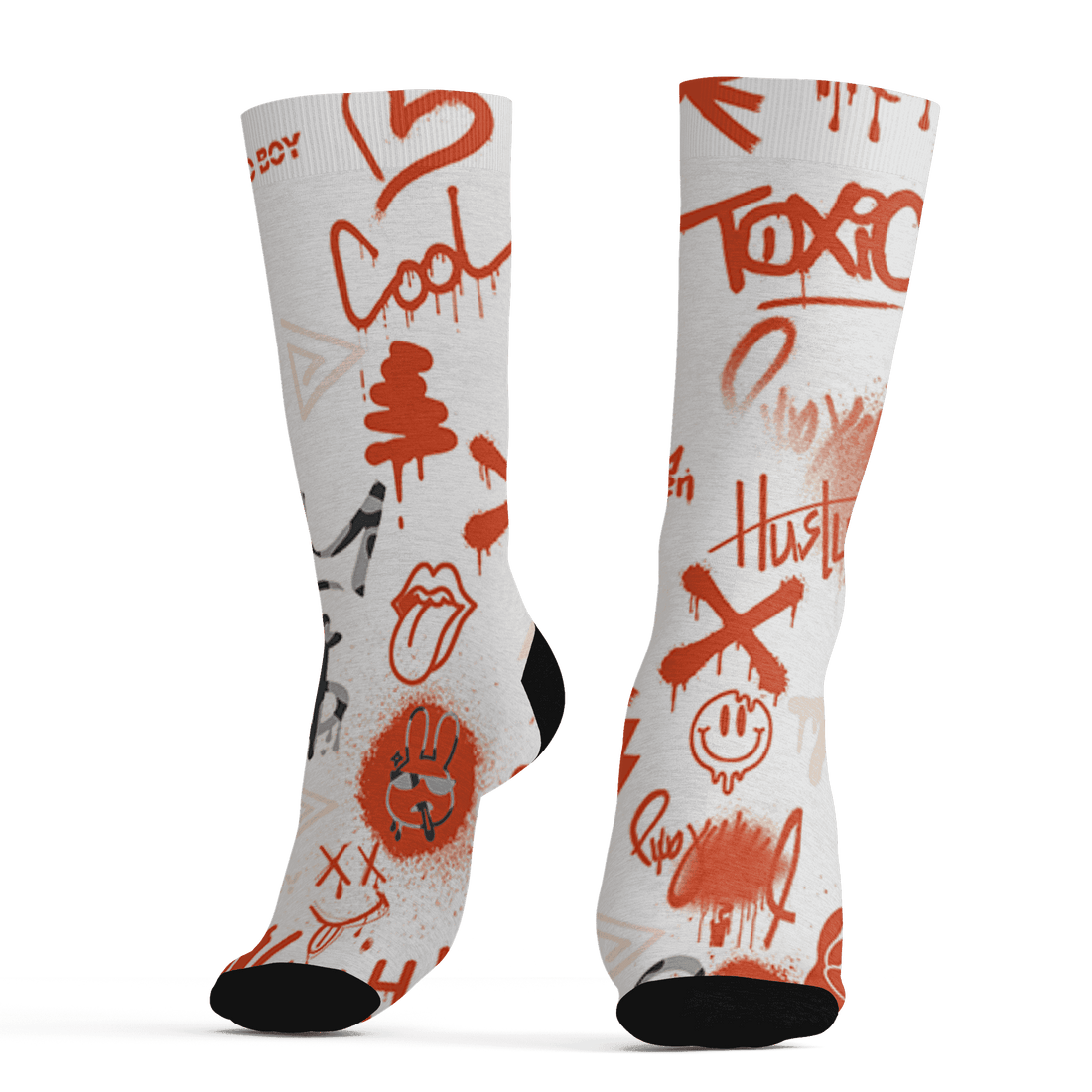 Georgia Peach 3s Socks Match Graffiti King 3D All-Over Print Doodle Style - NastyJamz