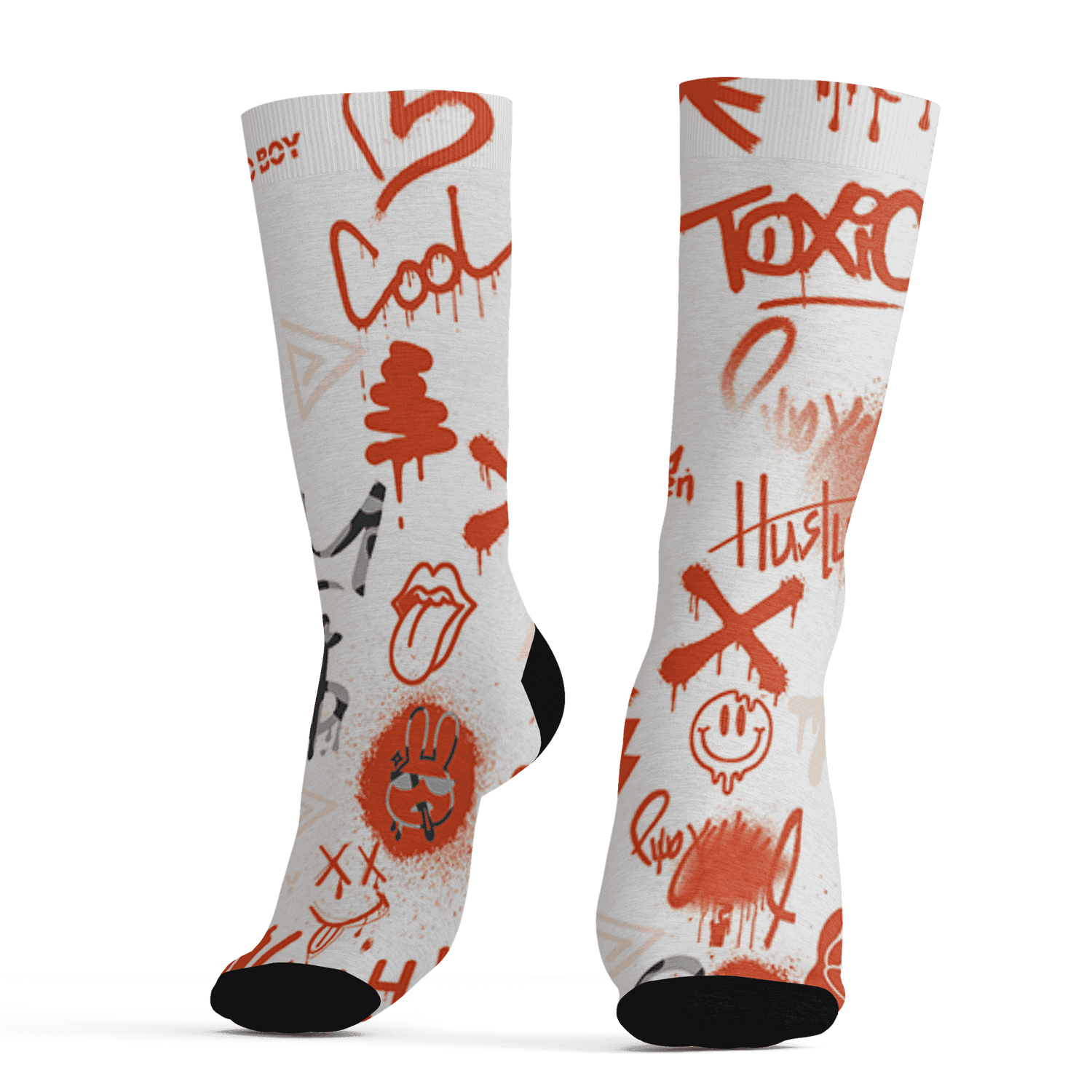 Georgia Peach 3s Socks Match Graffiti King 3D All-Over Print Doodle Style - NastyJamz
