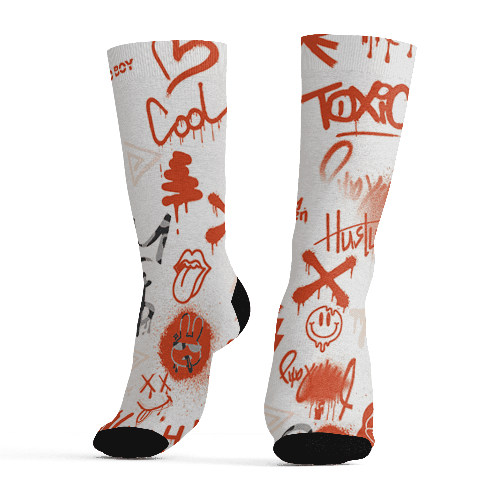 Georgia Peach 3s Socks Match Graffiti King 3D All-Over Print Doodle Style - NastyJamz