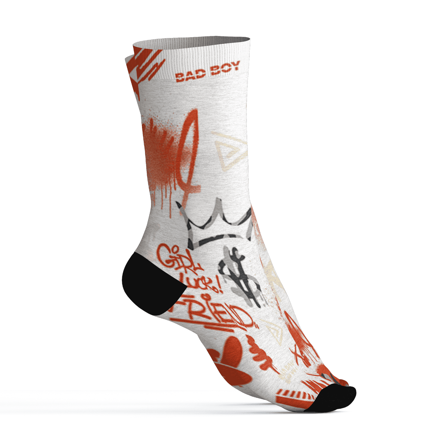 Georgia Peach 3s Socks Match Graffiti King 3D All-Over Print Doodle Style - NastyJamz