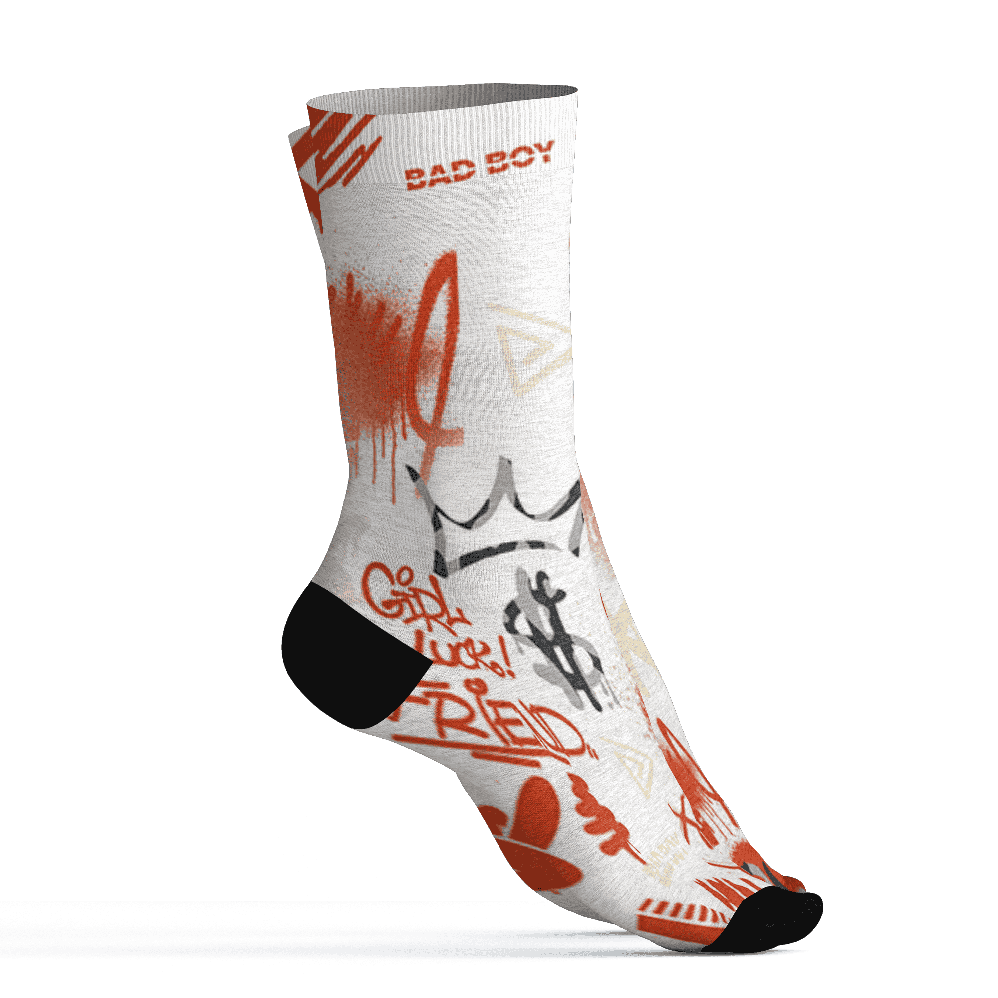 Georgia Peach 3s Socks Match Graffiti King 3D All-Over Print Doodle Style - NastyJamz