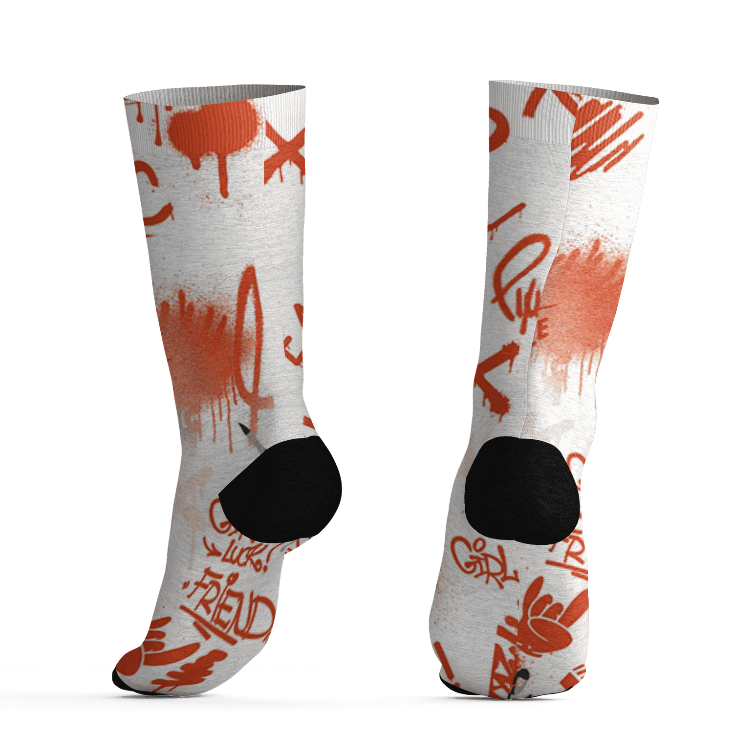 Georgia Peach 3s Socks Match Graffiti King 3D All-Over Print Doodle Style - NastyJamz