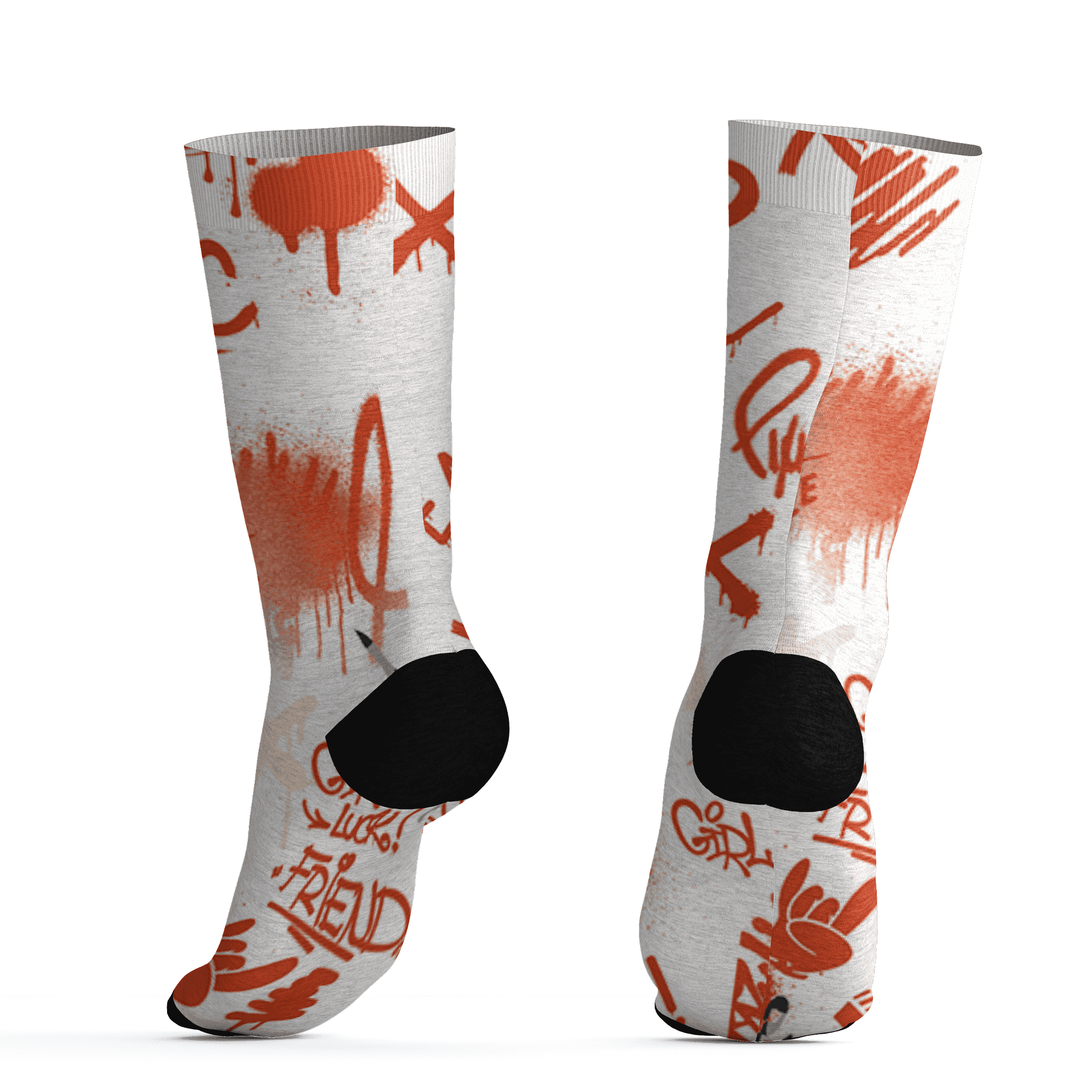 Georgia Peach 3s Socks Match Graffiti King 3D All-Over Print Doodle Style - NastyJamz