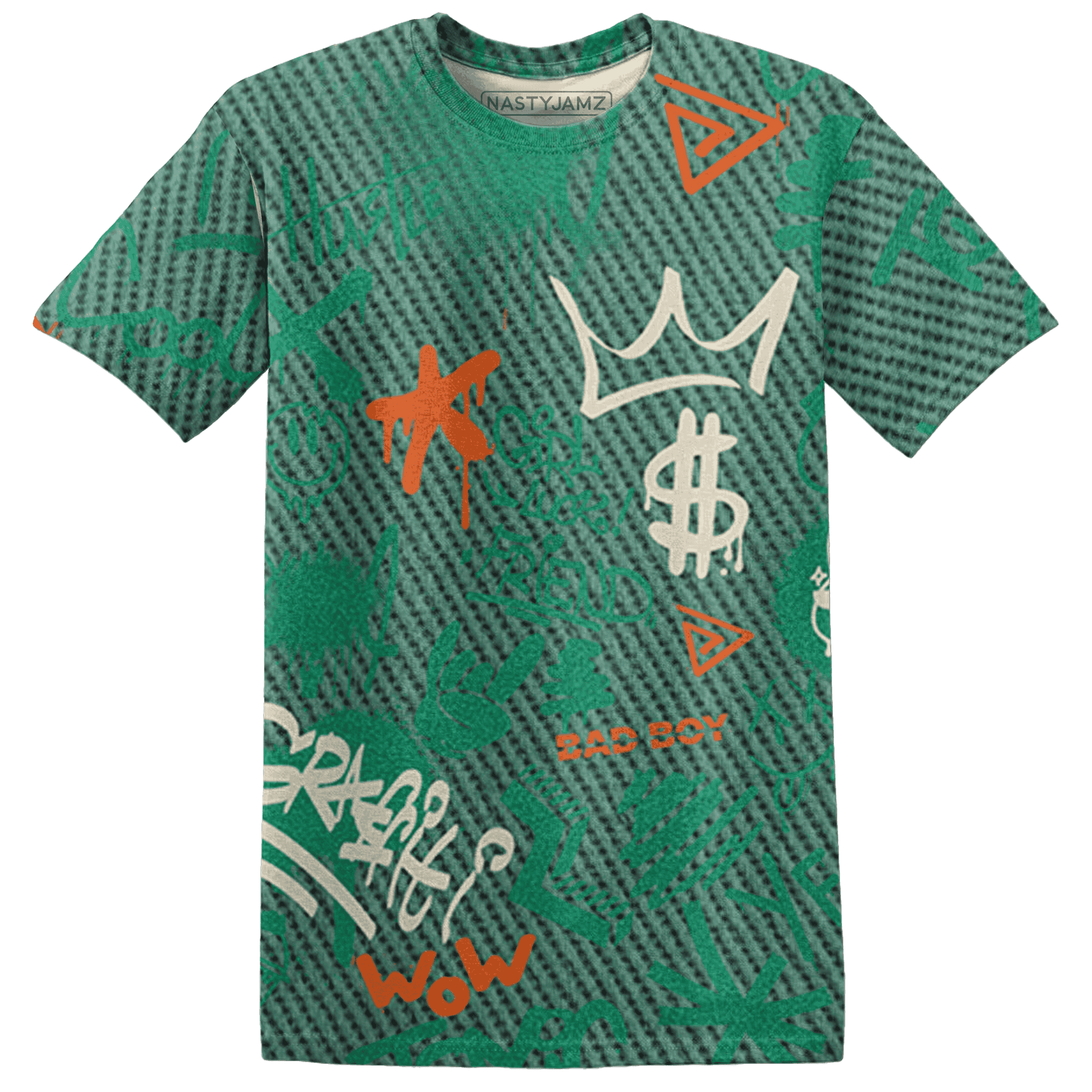 Nina CN Abney 3s T Shirt Match Graffiti King 3D All-Over Print Doodle Style - NastyJamz