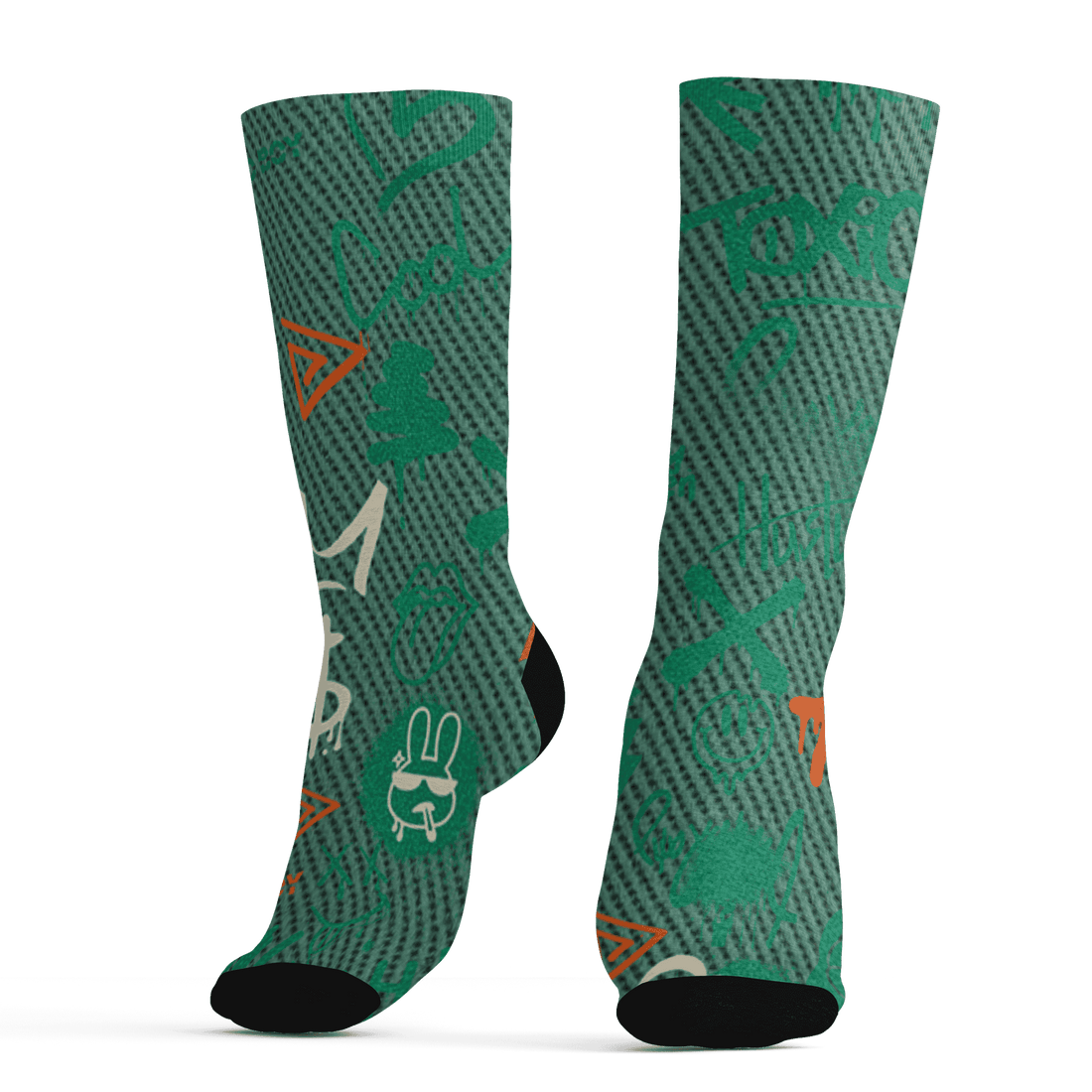 Nina CN Abney 3s Socks Match Graffiti King 3D All-Over Print Doodle Style - NastyJamz