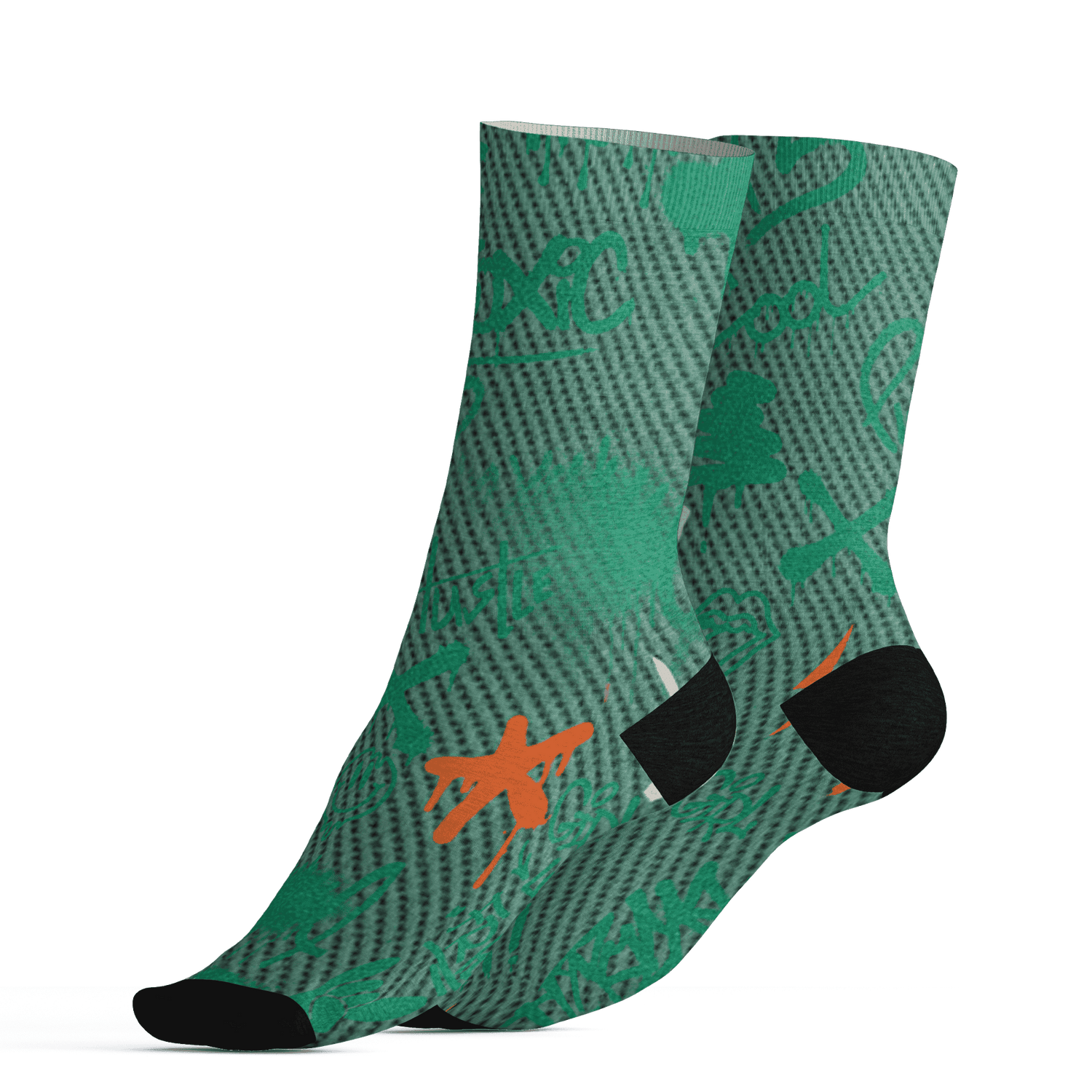 Nina CN Abney 3s Socks Match Graffiti King 3D All-Over Print Doodle Style - NastyJamz